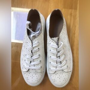 LOFT White Eyelet Detail Sneakers